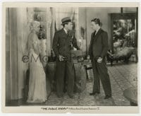 7h745 PUBLIC ENEMY 8x10 still 1931 Edward Woods between sexy Jean Harlow & James Cagney!
