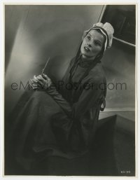 7h748 QUALITY STREET 7.25x9.5 still 1937 seated close up of Katharine Hepburn in costume!