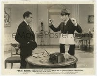 7h749 RACKET BUSTERS 8x10 still 1938 Humphrey Bogart with gun in pocket pointed at George Brent!