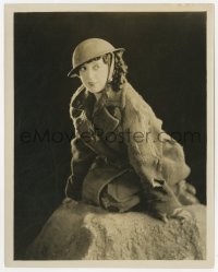 7h751 RAGGEDY ROSE 8x10 still 1926 great portrait of Mabel Normand in helmet & tattered coat!