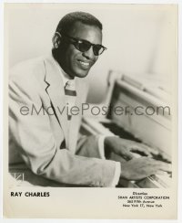 7h755 RAY CHARLES 8.25x10 music publicity still 1950s great c/u of the blues singer playing piano!