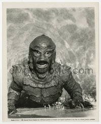 7h774 REVENGE OF THE CREATURE 8x10 still R1957 best close up of the monster emerging from water!