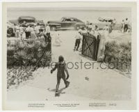 7h773 REVENGE OF THE CREATURE 8.25x10 still 1955 monster approaches fleeing citizens at the beach!