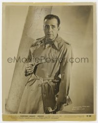7h832 SIROCCO 8x10 still 1951 best portrait of Humphrey Bogart wearing trench coat!