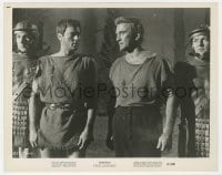7h851 SPARTACUS candid 8x10 still 1960 slave Tony Curtis & Kirk Douglas partly in street clothes!