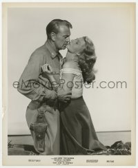 7h899 THEY CAME TO CORDURA 8.25x10 still 1959 romantic c/u of kneeling Gary Cooper & Rita Hayworth!