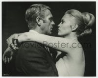 7h907 THOMAS CROWN AFFAIR 8x10 still 1968 c/u of Steve McQueen & sexy Faye Dunaway embracing!
