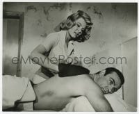 7h914 THUNDERBALL 8.25x10 still 1965 Connery as James Bond gets a rubdown from sexy Molly Peters!