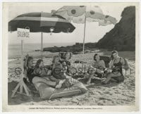 7h928 TROPIC HOLIDAY candid 8x10 still 1938 Paramount starlets want silence, but one plays ukulele!