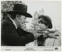 7h931 TRUE GRIT 8x9.75 still 1969 close up of John Wayne as Rooster Cogburn with Kim Darby!
