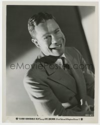 7h943 VERY HONORABLE GUY 8x10.25 still 1934 great smiling portrait of Joe E. Brown, Damon Runyon!