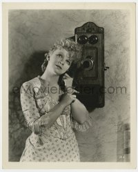 7h949 VIRGINIA BRUCE deluxe 8x10 still 1930s listening in over the old style crank telephone!