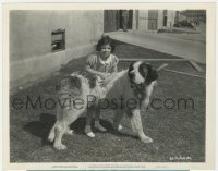 7h194 CAPTAIN'S KID candid 8x10.25 still 1936 cute Sybil Jason with her pet St. Bernard dog!