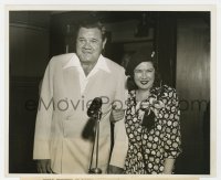 7h737 PRIDE OF THE YANKEES candid 8.25x10 still 1942 real life Babe Ruth w/ wife at world premiere!