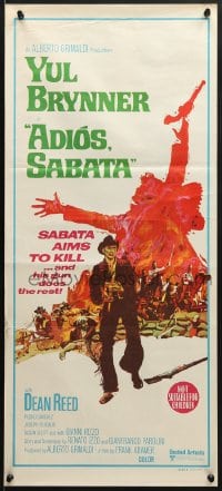 7j026 ADIOS SABATA Aust daybill 1971 Yul Brynner aims to kill, and his gun does the rest!