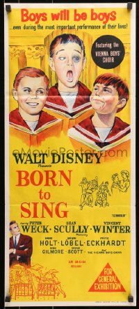7j043 ALMOST ANGELS Aust daybill 1962 Disney, boys will be boys, but they're only angels when they're singing!