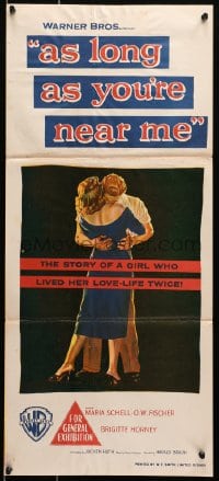 7j064 AS LONG AS YOU'RE NEAR ME Aust daybill 1956 Maria Schell strangely lived her love-life twice!