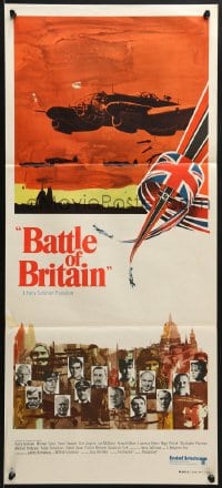 7j076 BATTLE OF BRITAIN Aust daybill 1969 all-star cast in historical World War II battle!