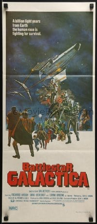 7j077 BATTLESTAR GALACTICA Aust daybill 1978 great sci-fi art by Robert Tanenbaum!