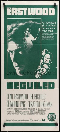 7j085 BEGUILED Aust daybill R1970s cool images of Clint Eastwood & Geraldine Page, Don Siegel!