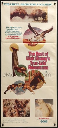 7j095 BEST OF WALT DISNEY'S TRUE-LIFE ADVENTURES Aust daybill 1975 powerful, primitive, animal art!