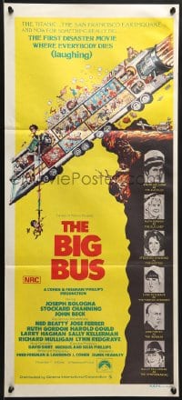 7j102 BIG BUS Aust daybill 1976 Jack Davis art, first disaster movie where everyone dies laughing!