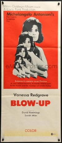 7j117 BLOW-UP Aust daybill 1967 Michelangelo Antonioni, different images of Vanessa Redgrave!