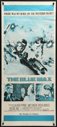 7j121 BLUE MAX Aust daybill 1966 different art of WWI fighter pilot George Peppard in airplane!