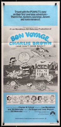 7j126 BON VOYAGE CHARLIE BROWN Aust daybill 1981 Peanuts, Charles M. Schulz art, Snoopy!