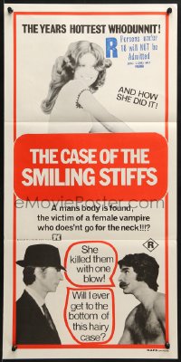 7j181 CASE OF THE FULL MOON MURDERS Aust daybill 1975 The Case of the Smiling Stiffs, Harry Reems!