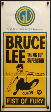 7j195 CHINESE CONNECTION Aust daybill R1970s Jing Wu Men, kung fu master Bruce Lee