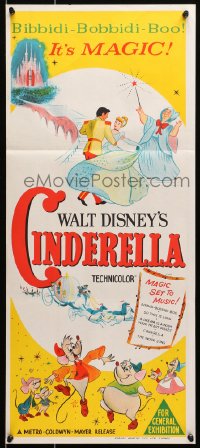 7j204 CINDERELLA Aust daybill R1960s Walt Disney classic romantic musical fantasy cartoon!