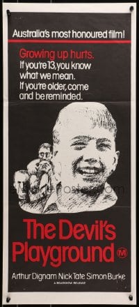 7j272 DEVIL'S PLAYGROUND Aust daybill 1976 Fred Schepisi directed, Arthur Dignam & Nick Tate!