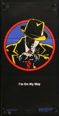 7j275 DICK TRACY teaser Aust daybill 1990 cool art of Warren Beatty as Gould's classic detective!