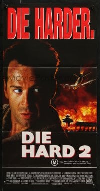 7j276 DIE HARD 2 Aust daybill 1990 tough guy Bruce Willis is in the wrong place at the right time!