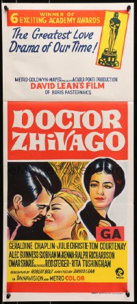 7j283 DOCTOR ZHIVAGO Aust daybill 1966 Omar Sharif, Julie Christie, David Lean English epic!