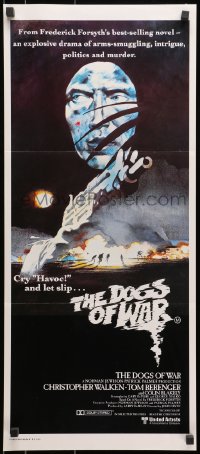 7j285 DOGS OF WAR Aust daybill 1981 great artwork of Christopher Walken with really BIG gun!