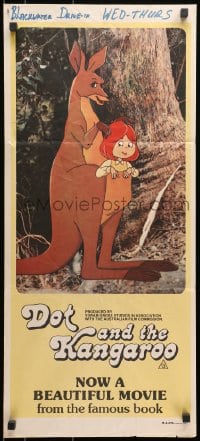 7j288 DOT & THE KANGAROO Aust daybill 1977 Australian cartoon, artwork of little girl & kangaroo!