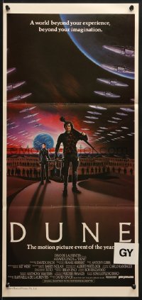 7j304 DUNE Aust daybill 1984 David Lynch, art of MacLachlan & Young on Arrakis w/Fremen warriors!