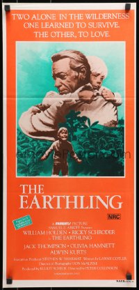 7j307 EARTHLING Aust daybill 1981 William Holden & Ricky Schroder alone in the wilderness!