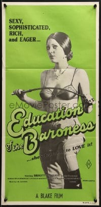 7j311 EDUCATION OF THE BARONESS Aust daybill 1978 sexy Brigitte Lahaie in title role with whip!
