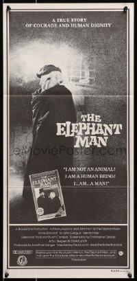 7j315 ELEPHANT MAN Aust daybill 1981 John Hurt, Anthony Hopkins, directed by David Lynch!