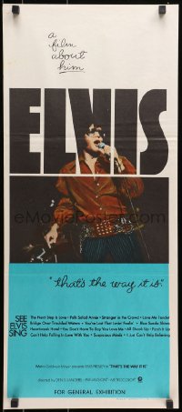 7j317 ELVIS: THAT'S THE WAY IT IS Aust daybill 1970 great image of Presley singing on stage!