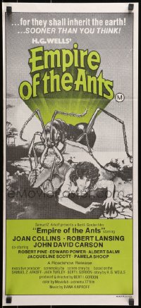 7j318 EMPIRE OF THE ANTS Aust daybill 1978 H.G. Wells, great Drew Struzan art of monster attacking!