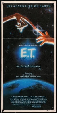 7j305 E.T. THE EXTRA TERRESTRIAL Aust daybill 1982 Steven Spielberg classic, John Alvin art!