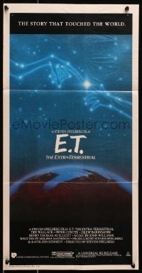 7j306 E.T. THE EXTRA TERRESTRIAL Aust daybill R1985 Drew Barrymore, Spielberg, cool Alvin art