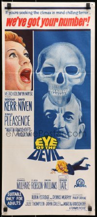 7j329 EYE OF THE DEVIL Aust daybill 1966 Deborah Kerr, David Niven, Sharon Tate, chilling terror!