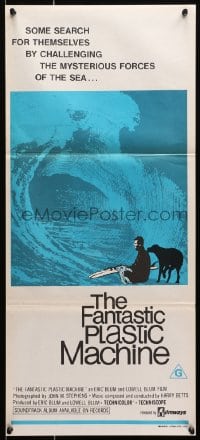 7j336 FANTASTIC PLASTIC MACHINE Aust daybill 1969 cool wave image, surfing documentary!