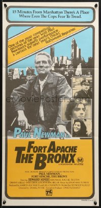 7j365 FORT APACHE THE BRONX Aust daybill 1981 Paul Newman, Edward Asner & Ken Wahl as NYC cops!