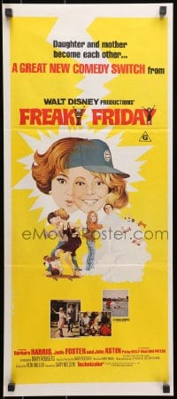 7j371 FREAKY FRIDAY Aust daybill 1977 Jodie Foster switches bodies with Barbara Harris, Disney!